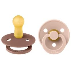 Bibs 2-Pack, Natural Rubber Pacifiers, Size 2 - Woodchuck/Blush