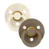 Bibs 2-Pack, Natural Rubber Soothers, Size 2 – Ivory/Dark Oak
