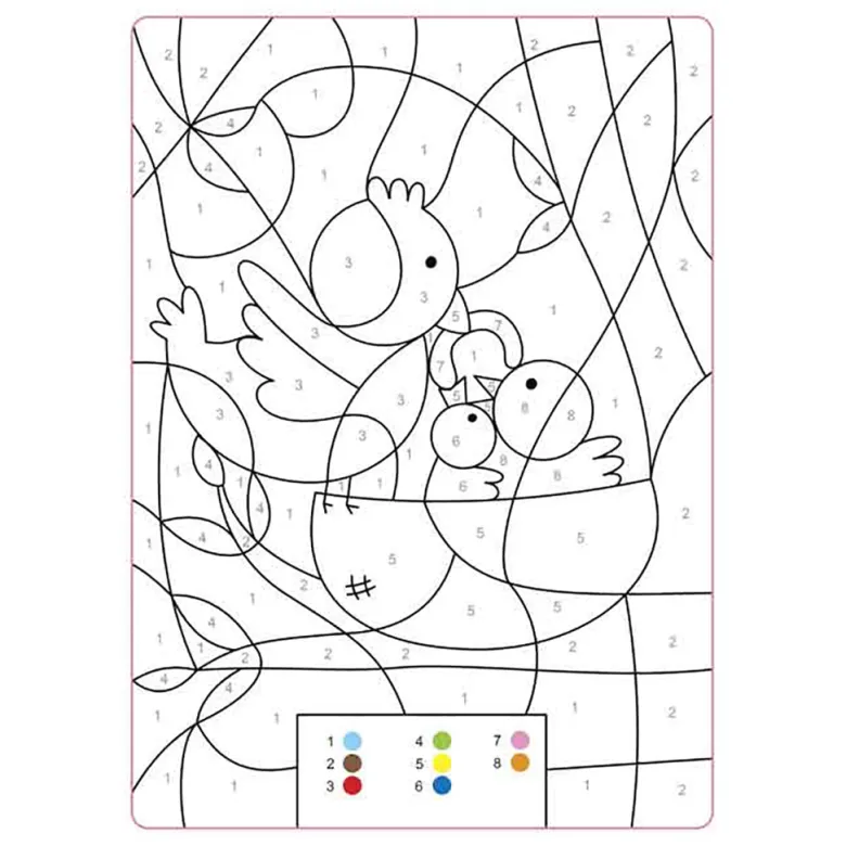 Bold Color Book, Coloring Book with Color Codes: Animal Babies