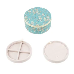 Bon Dep Jewelry Box with Liberty Print, Round - Capel Soft Teal