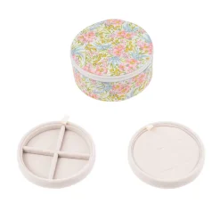 Bon Dep Jewelry Box with Liberty Print, Round - Swirling Petals Pink
