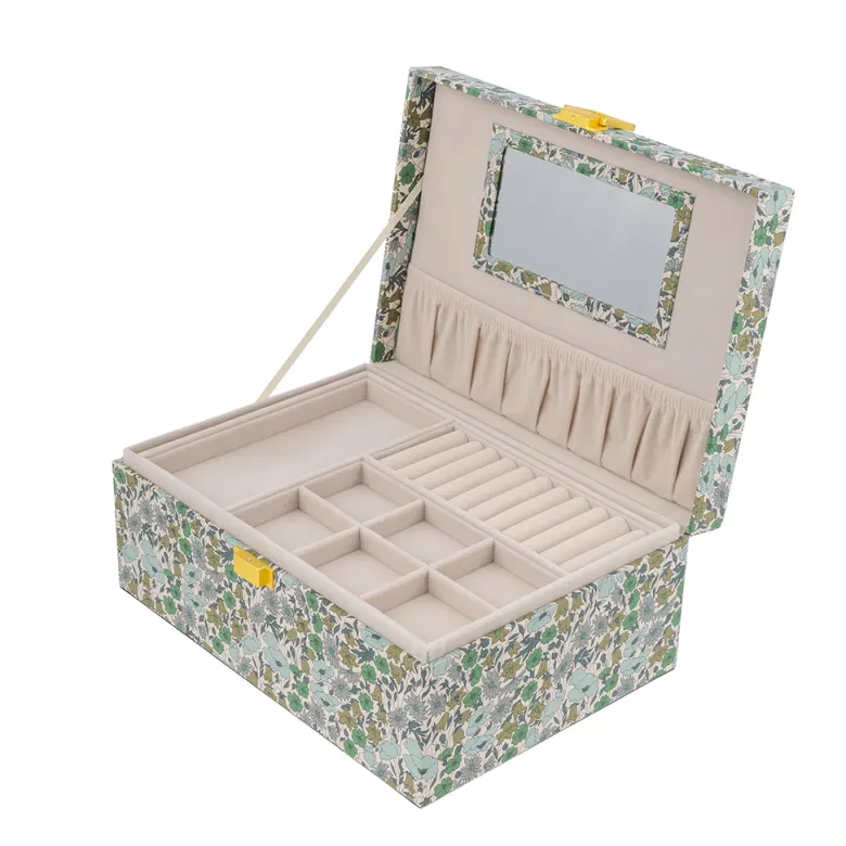 Bon Dep Jewelry Box with Liberty print, Square – Poppy and Daisy teal
