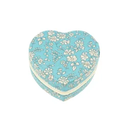 Bon Dep Jewelry Box with Liberty Print, Heart - Capel Soft Teal