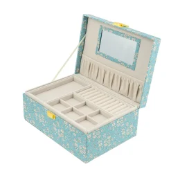 Bon Dep Jewelry Box with Liberty Print, Square - Capel Soft Teal