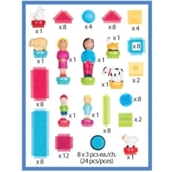 Bristle Blocks Building Set, 113 Pieces in Carry Case