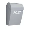 Bruka Design Mailbox, Light Gray with White Text