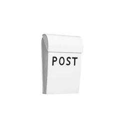 Bruka Design Mailbox, Mini - White with Black Lettering