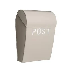 Bruka Design Mailbox, Sand with White Text