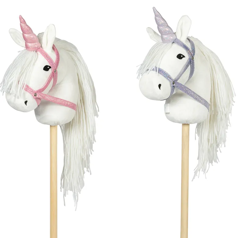 By Astrup Detachable Unicorn Horn and Bridle for Hobby Horses, Pink (without Hobby Horse)