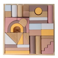 By Astrup Wooden Blocks in Tray - Pink