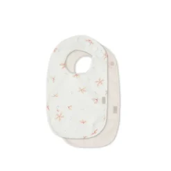 Cam Cam Bib with Pocket, 2-Pack - Windflower Creme/ Blossom Pink
