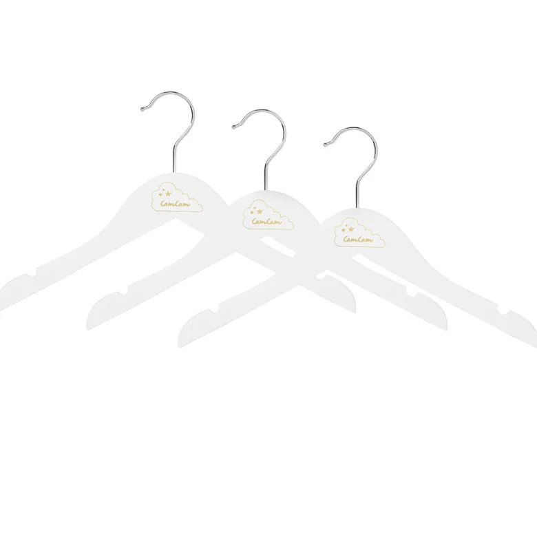 Cam Cam Children's Wooden Hangers, 3-Pack – White
