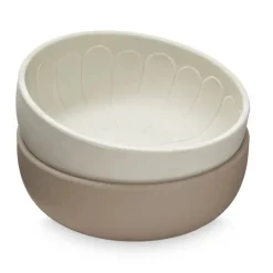 Cam Cam Deep Plate Set, 2-Pack, Flower Bowls - Earth Mix