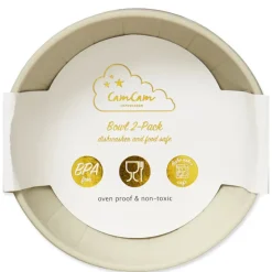 Cam Cam Deep Plate Set, 2-Pack, Flower Bowls - Earth Mix