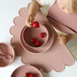 Cam Cam Deep Plate Set, 2-Pack, Flower Bowls - Earth Mix