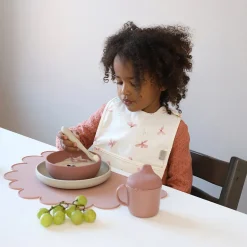 Cam Cam Deep Plate Set, 2-Pack, Flower Bowls - Earth Mix