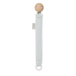 Cam Cam Embroidered Pacifier Chain, Organic - Classic Stripes Blue