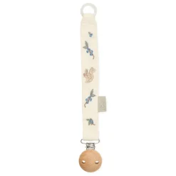 Cam Cam Embroidered Pacifier Clip, Organic, GOTS Certified - Blueberries