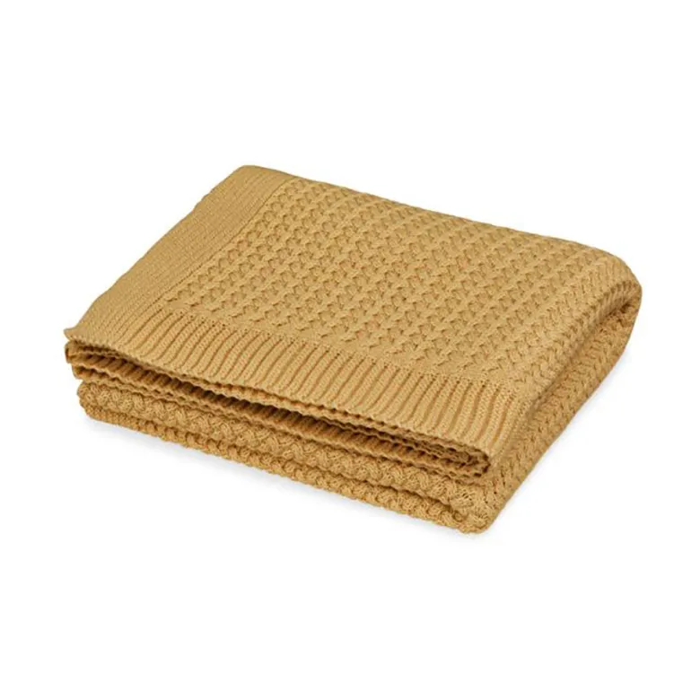 Cam Cam Harper Baby Knit Blanket, Honey