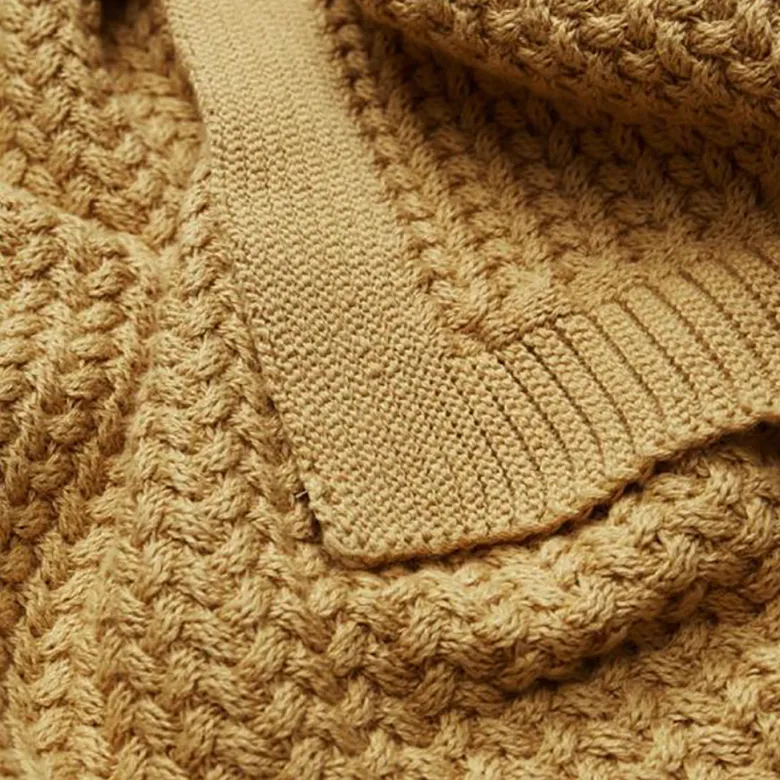 Cam Cam Harper Baby Knit Blanket, Honey