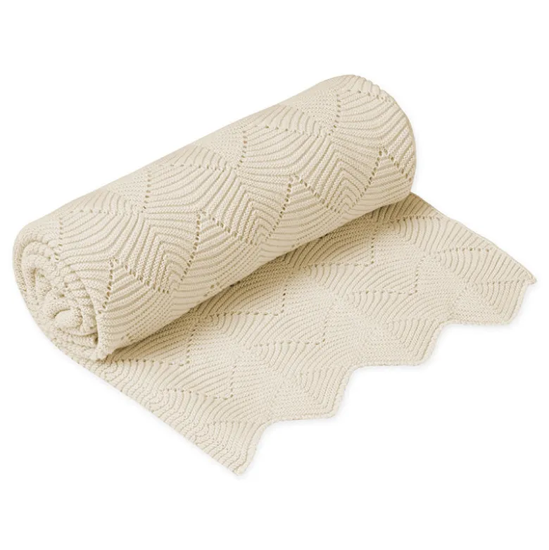 Cam Cam Knitted Baby Blanket, Natural