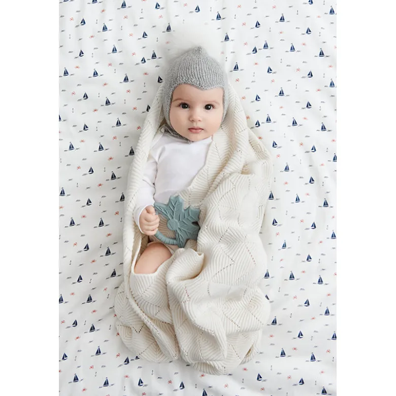 Cam Cam Knitted Baby Blanket, Natural