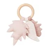 Cam Cam Leaf-Shaped Wooden Rattle, Organic - Mix Rose