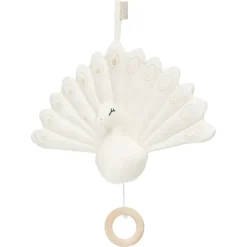 Cam Cam Musical Mobile, Organic, OCS Certified - Peacock - Cream White