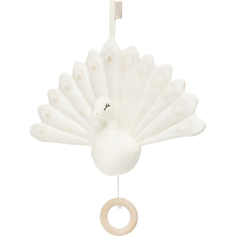 Cam Cam Musical Mobile, Organic, OCS Certified - Peacock - Cream White