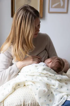 Cam Cam Muslin Baby Blanket, Organic, GOTS Certified – Blueberries