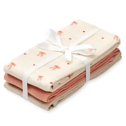 Cam Cam Muslin Cloths, 3-Pack Organic, GOTS Mix - Bows