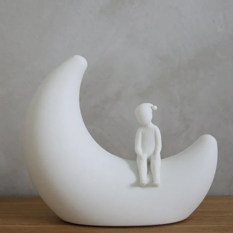 Cam Cam Night Lamp, Moon Light - Off-White