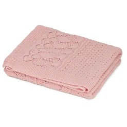 Cam Cam Pointelle Baby Knit Blanket, Sorbet