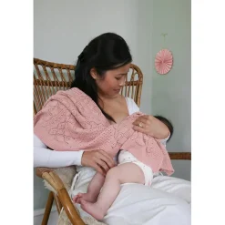 Cam Cam Pointelle Baby Knit Blanket, Sorbet