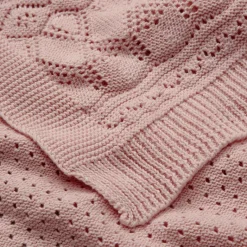 Cam Cam Pointelle Baby Knit Blanket, Sorbet