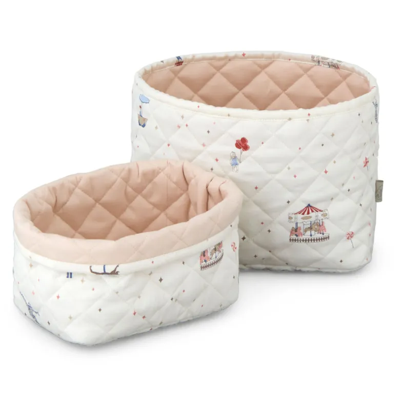 Cam Cam Quilted Storage Baskets, Set of 2, Organic, OCS - Carousel