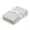 Cam Cam Washcloths, 4-Pack Organic, GOTS - Classic Stripes, Praline