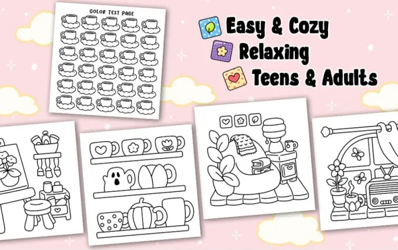 Cozy Girl Homebody Coloring Book