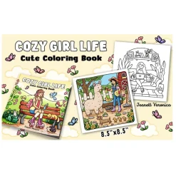 Cozy Girl Life Coloring Book