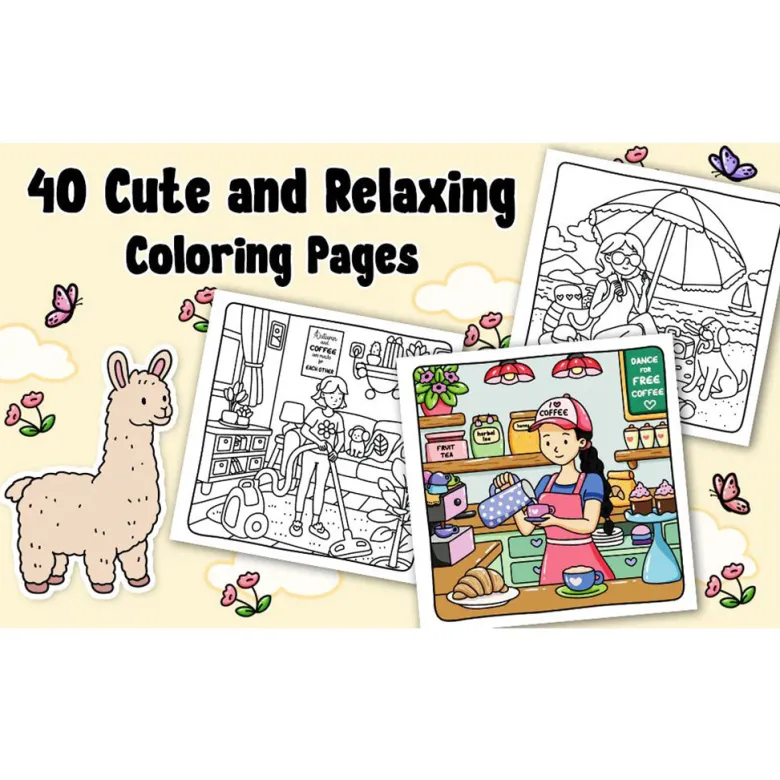 Cozy Girl Life Coloring Book