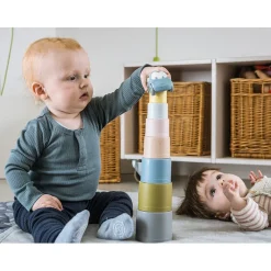 Dantoy Bioplastic Tiny Stacking Cups, Swan Label - From 6 Months
