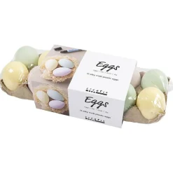 Decorative Eggs Set of 12 in Pastel Colors