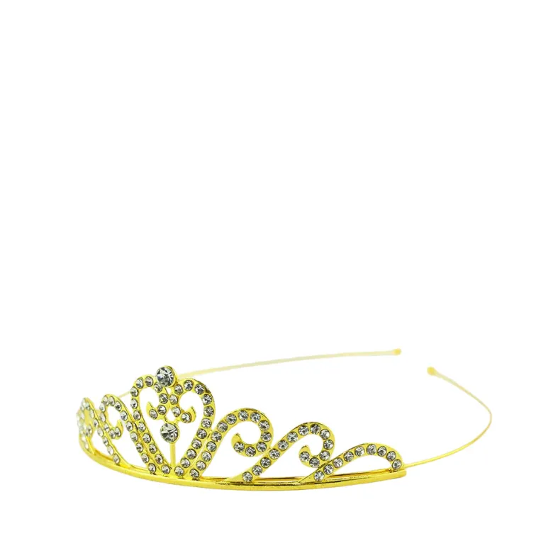 Den goda fen Headband with Tiara – Golden Rhinestones