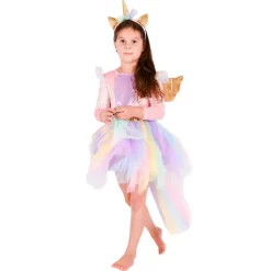 Den Goda Fen Unicorn Dress and Tiara, available in sizes 2–4 years, 4–6 years, and 6–8 years