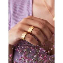 Design Letters Hope Ring, Gold - Soft Green - Size 50-56