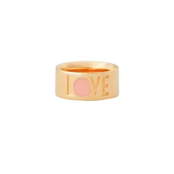 Design Letters Love Ring, Gold - Nude - Size 50-56