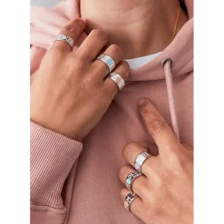 Design Letters Love Ring, Silver – Nude – Sizes 50–56