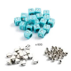 Djeco Beads, Alphabet, Silver