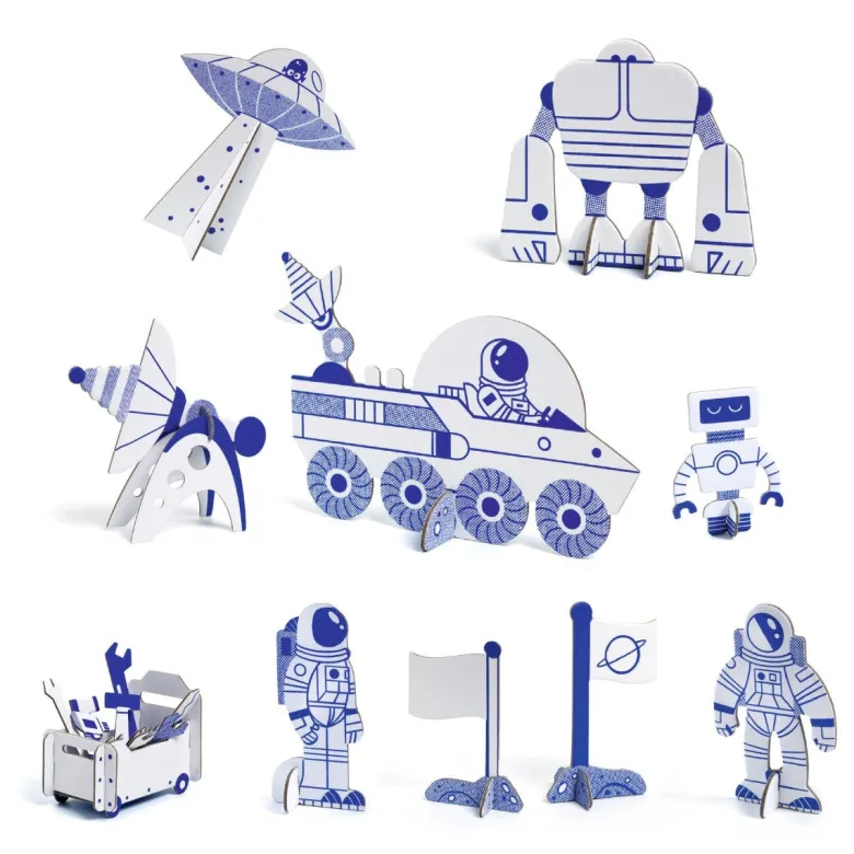 Djeco Color - Assemble - Play, Rocket Ship