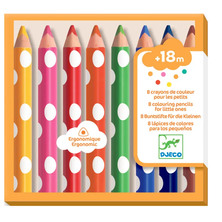 Djeco Colored Pencils for Little Ones, Set of 8